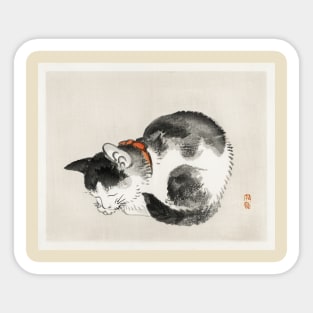 Vintage Sleepy Japanese Cat Sticker